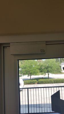 Mag lock installed on top of door