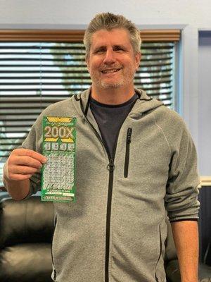 Congratulations to Franklin for being our highest lottery winner so far, winning $500 off his $30 California lottery ticket!