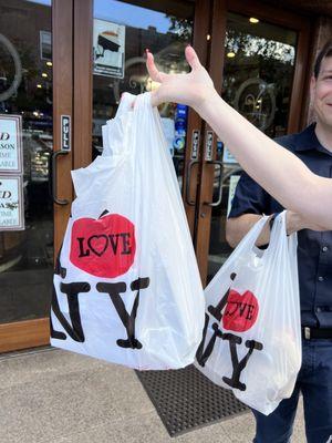 I love New York shopping bags filled with pastries