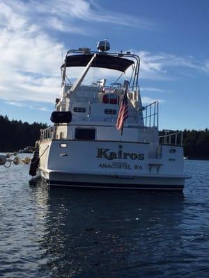 "Kairos" a '36 Selene chartered from Crown Yacht Charters Anacortes, WA.  Echo Bay Sucia Island.