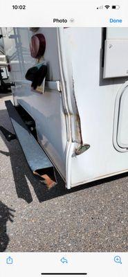 Forklift damage caused by Camping World