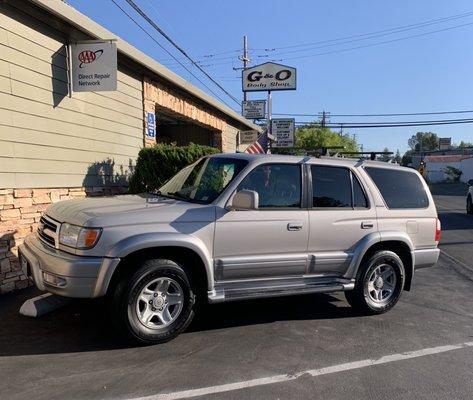 8/30/2022:  Assigning G & O repairing my Toyota 4-Runner's body work.