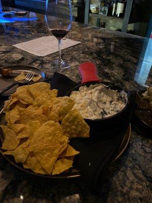 Artichoke dip pairs nicely with a hearty Cab Sauv