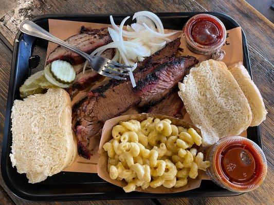 Fatty Brisket, Pork Belly, Mac N' Cheese, Homemade Bread, BBQ Sauce