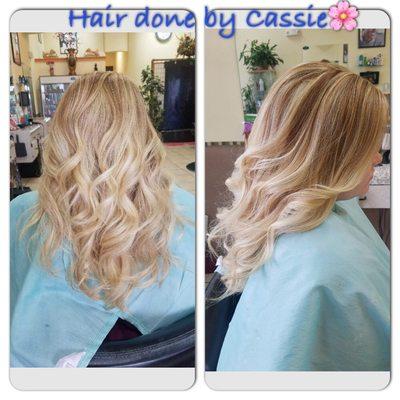 Hair done by Cassie at our salon.