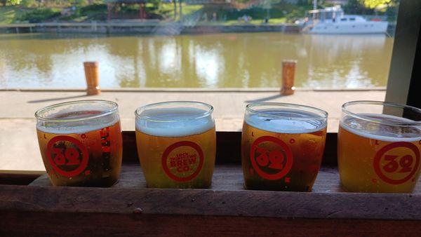 My beer flight with a view