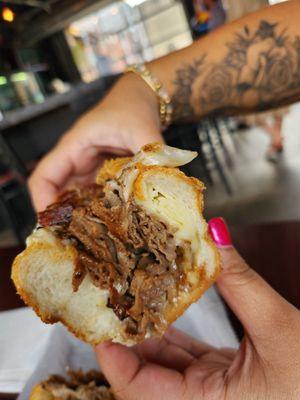 Cheesesteak with provolone and mushrooms