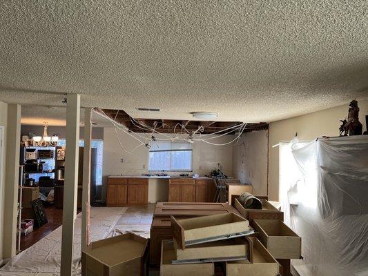 Kitchen before. Demo in progress.