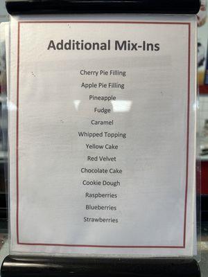 Additional mix-ins signage.