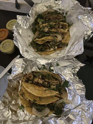 Chicken Tacos and Beef Tacos