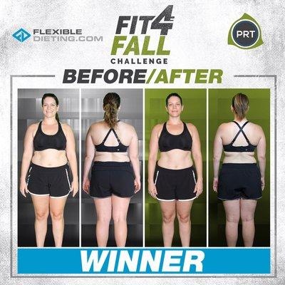 30-day macro coaching weight loss challenge and winning the best transformation prize!