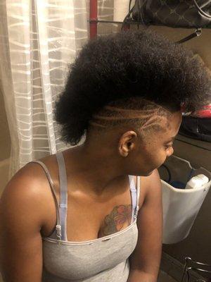 Shaved sides with design