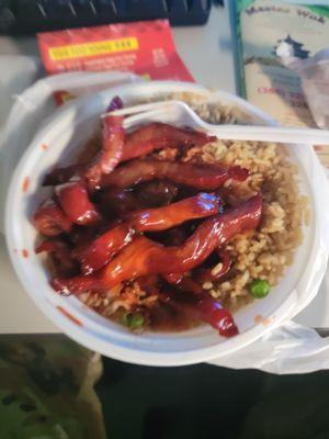 Boneless spare ribs with pork fried rice