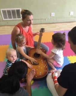 Strumming the guitar