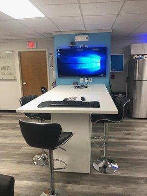 Conference table with 55" TV