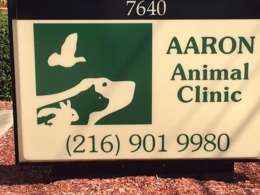 Sign at Arron Animal clinic.