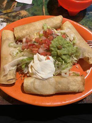 Taquitos mexicanos. Would take a bite of the taco and most of the meat would come out. They were decent.