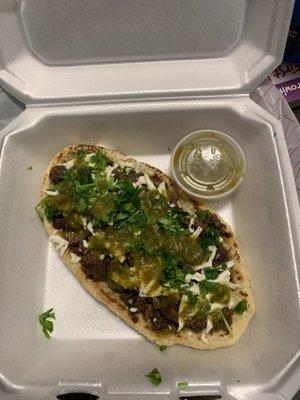 Huarache de asada