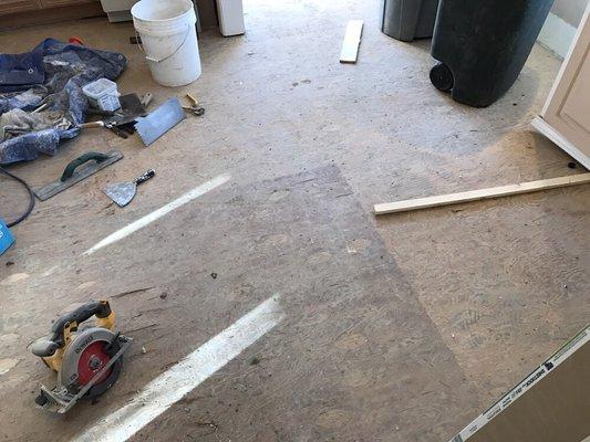 Demo tile floor