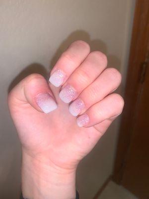 Pink and white ombré