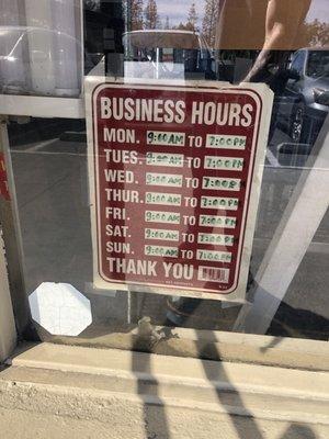 Updated Business Hours (Feb 2022)