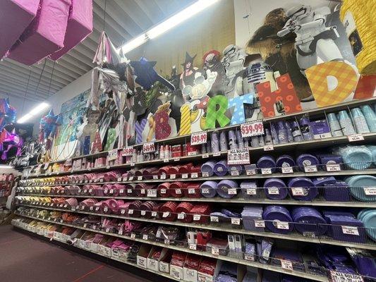 Wall of colored plates/napkins