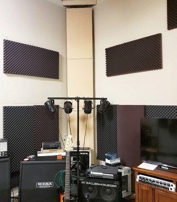 Different view of more of the acoustics and equipment for the studio.