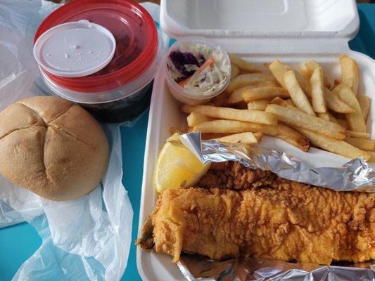 Friday Fish Fry with collard greens and fries