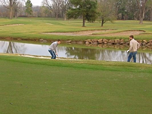 One of the water hazards