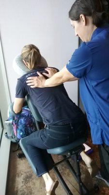 Chair massage at a local business's event :)