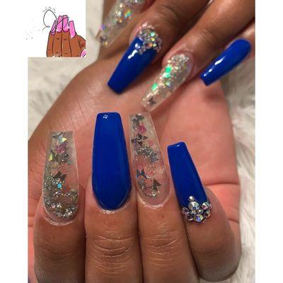 Blue and glitter