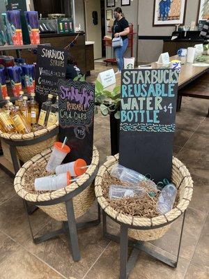 Starbucks syrups and Reusable cups