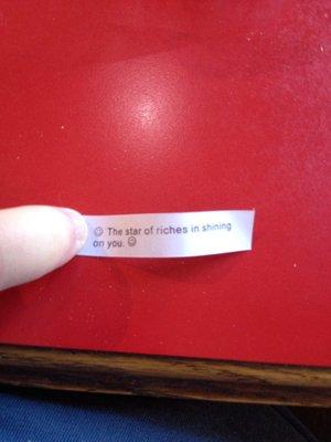 The fortune cookie had a typo! Whoops!