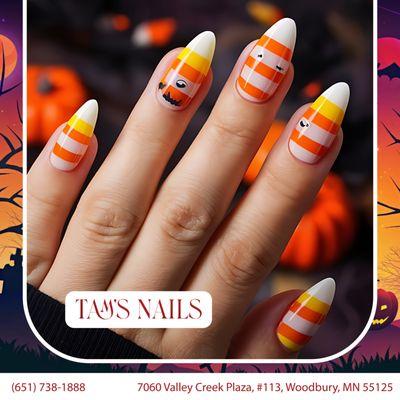 Get in the Halloween spirit with glow-in-the-dark nails! Perfect for a night of tricks and treats.