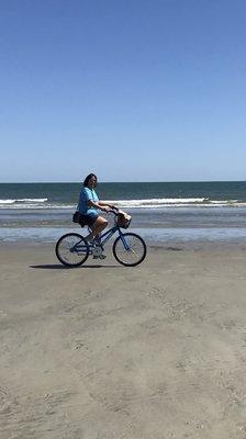 Bike riding on the beach