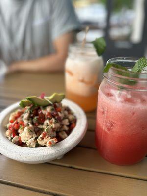 Ceviche and Aqua Frescas