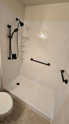 New walk-in shower