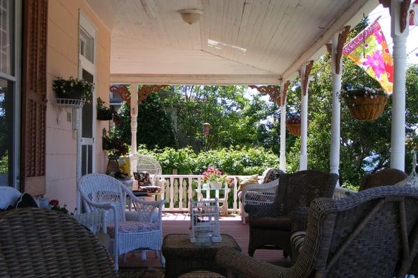 One of the many gathering areas on the front of the 4 sided porch.