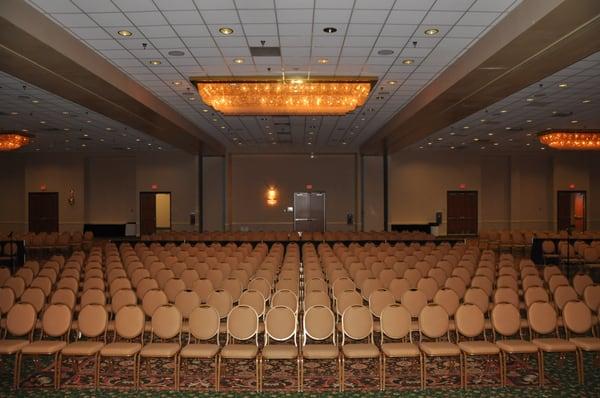 A newly renovated 15,500 square foot Grand Ballroom with superior acoustics, lighting and easy loading and unloading access!