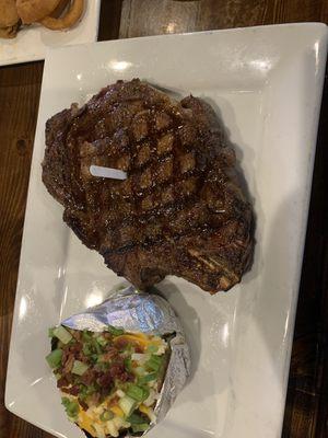 Outlaw ribeye  Huge perfectly done