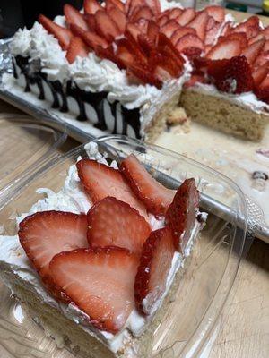 Homemade dessert strawberry tres leches cake!!