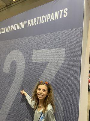 Wall of '23 participants for Boston Marathon