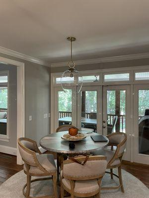 New modern pendant over eat-in kitchen