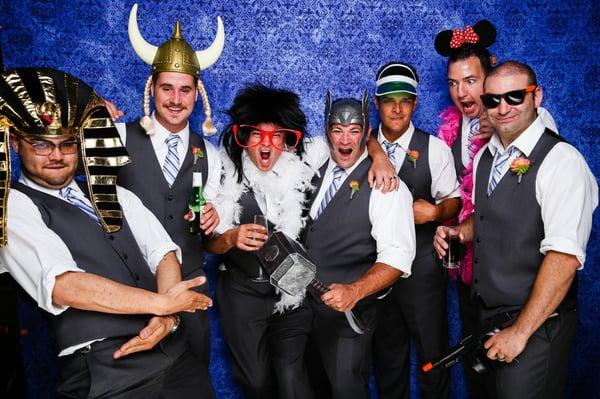 Me (in the middle) and my groomsmen enjoying the photo booth. So much fun!