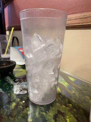 Ordered an horchata water, but there was a lot of ice on the glass