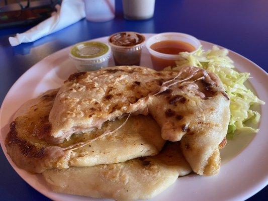 Top: bean cheese Papusas/ Chicken / Pork  These are home made stuffed tortillas. Really ummm and friendly food for the first timer.