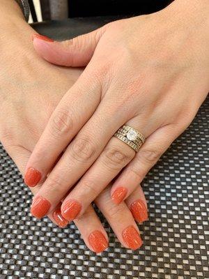 Powder gel manicure