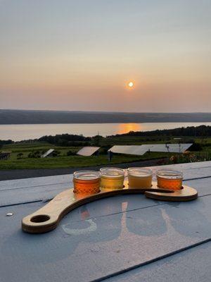 Delicious flight at sunset