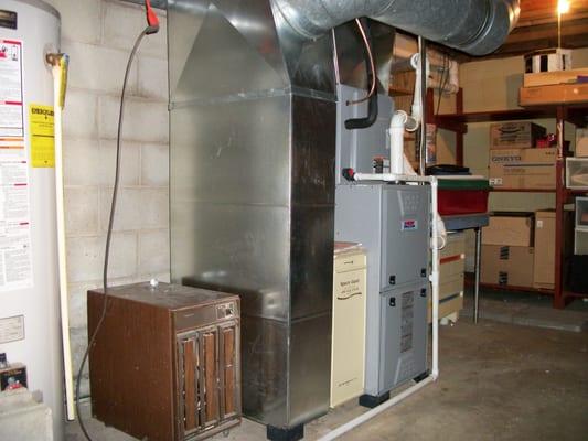 Upgrade to high efficient gas furnace and duct re-work