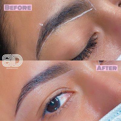 Beautiful brow design transformation